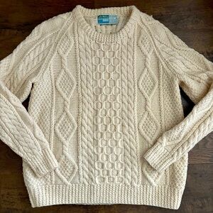 Vintage John Molloy Ireland Hand Cable Knit Fisherman Sweater Wool Sweater M